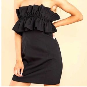 Do + Be strapless ruffle mini dress